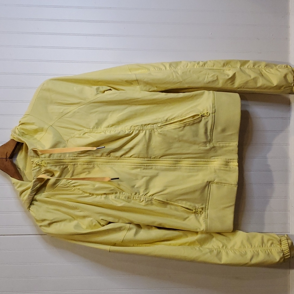 lululemon athletica Pale Yellow Lightweight Hooded Bomber Jacket